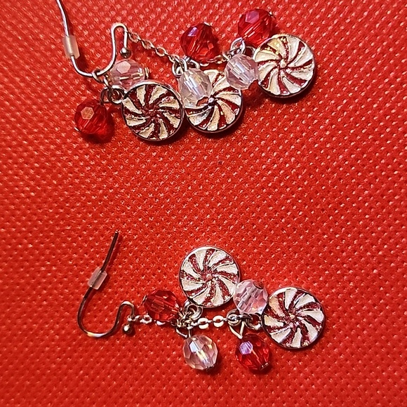 Peppermint Candy Styled Earrings - Picture 2 of 3